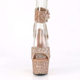 Pleaser Sandalette ADORE-791LG Rose-Gold Glitter EU-35 / US-5