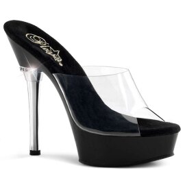 Pleaser Pantolette ALLURE-601 Transparent Schwarz EU-40 /...