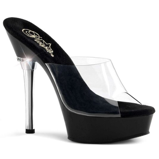 Pleaser Pantolette ALLURE-601 Transparent Schwarz EU-35 / US-5