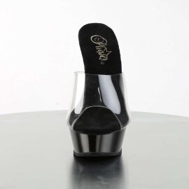 Pleaser Pantolette ALLURE-601 Transparent Schwarz EU-35 /...