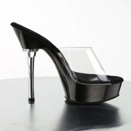 Pleaser Pantolette ALLURE-601 Transparent Schwarz EU-35 / US-5