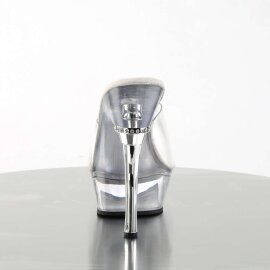 Pleaser Pantolette ALLURE-601 Transparent Silber EU-38 / US-8