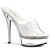 Pleaser Pantolette ALLURE-601 Transparent Silber EU-39 / US-9