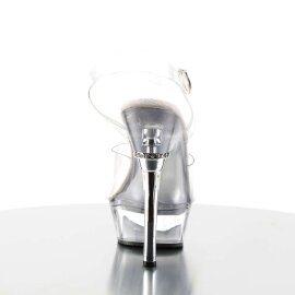 Pleaser Sandalette ALLURE-608 Transparent Silber EU-35 / US-5