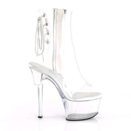 Pleaser Stiefelette ASPIRE-1018C Transparent Silber EU-38 / US-8