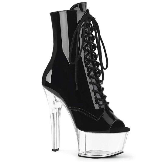 Pleaser Stiefelette ASPIRE-1021 Schwarz Transparent EU-35 / US-5