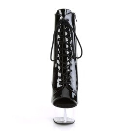 Pleaser Stiefelette ASPIRE-1021 Schwarz Transparent EU-35...
