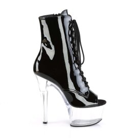 Pleaser Stiefelette ASPIRE-1021 Schwarz Transparent EU-35 / US-5