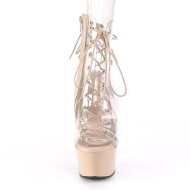 Pleaser Stiefelette ASPIRE-600-30 Transparent Nude EU-35 / US-5