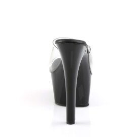 Pleaser Pantolette ASPIRE-601 Transparent Schwarz Strass EU-35 / US-5