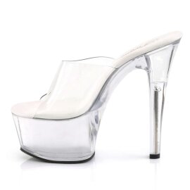 Pleaser Pantolette ASPIRE-601 Transparent Silber EU-35 / US-5