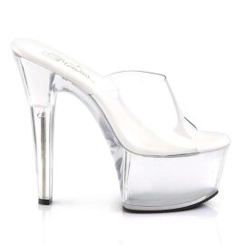 Pleaser Pantolette ASPIRE-601 Transparent Silber EU-35 / US-5
