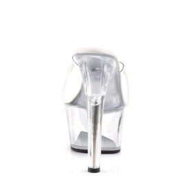 Pleaser Pantolette ASPIRE-601 Transparent Silber EU-37 / US-7
