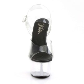 Pleaser Sandalette ASPIRE-608 Transparent Schwarz EU-35 / US-5