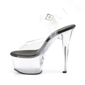 Pleaser Sandalette ASPIRE-608 Transparent Schwarz EU-35 / US-5