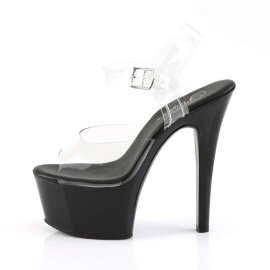 Pleaser Sandalette ASPIRE-608 Transparent Schwarz EU-35 / US-5