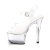 Pleaser Sandalette ASPIRE-608 Transparent Silber EU-35 / US-5