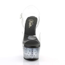 Pleaser Sandalette ASPIRE-608STD Transparent Schwarz EU-35 / US-5