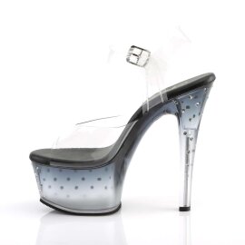 Pleaser Sandalette ASPIRE-608STD Transparent Schwarz EU-35 / US-5