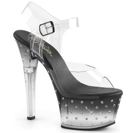 Pleaser Sandalette ASPIRE-608STD Transparent Schwarz...