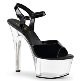 Pleaser Sandalette ASPIRE-609 Schwarz Transparent EU-35 /...