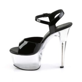 Pleaser Sandalette ASPIRE-609 Schwarz Transparent EU-36 / US-6