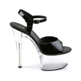 Pleaser Sandalette ASPIRE-609 Schwarz Transparent EU-37 / US-7