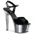 Pleaser Sandalette ASPIRE-609 Schwarz Silber Chrom EU-35 / US-5
