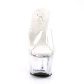 Pleaser Pantolette BEAU-601 Transparent Silber EU-35 / US-5