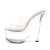 Pleaser Pantolette BEAU-601 Transparent Silber EU-35 / US-5