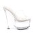 Pleaser Pantolette BEAU-601 Transparent Silber EU-35 / US-5