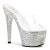 Pleaser Pantolette BEJEWELED-701DM Transparent Silber Strass EU-35 / US-5