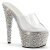 Pleaser Pantolette BEJEWELED-701MS Transparent Silber Strass EU-37 / US-7