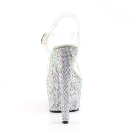 Pleaser Sandalette BEJEWELED-708DM Transparent Silber Strass EU-35 / US-5