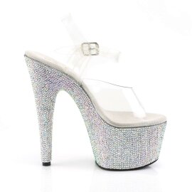 Pleaser Sandalette BEJEWELED-708DM Transparent Silber Strass EU-35 / US-5