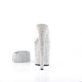 Pleaser Pantolette BEJEWELED-812RS Transparent Silber Strass EU-38 / US-8