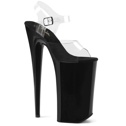 Pleaser Sandalette BEYOND-008 Transparent Schwarz EU-41 / US-11