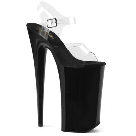 Pleaser Sandalette BEYOND-008 Transparent Schwarz EU-35 / US-5