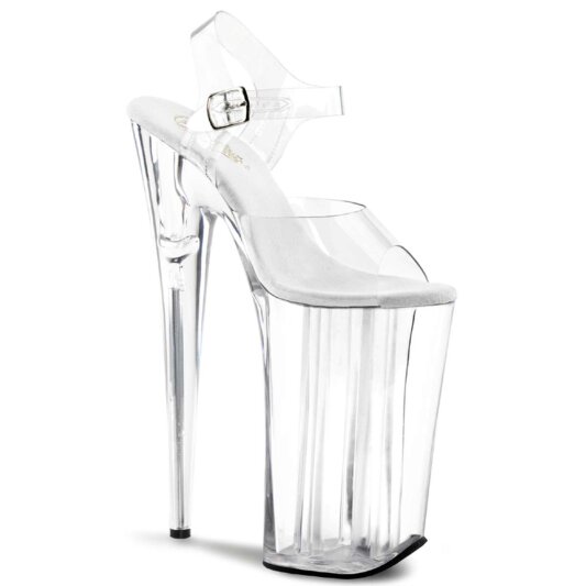 Pleaser Sandalette BEYOND-008 Transparent Silber EU-41 / US-11