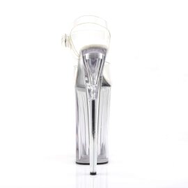 Pleaser Sandalette BEYOND-008 Transparent Silber EU-41 / US-11