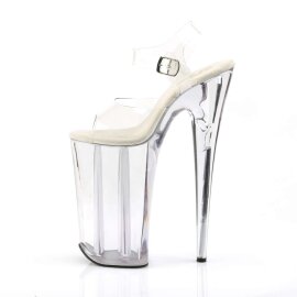 Pleaser Sandalette BEYOND-008 Transparent Silber EU-36 / US-6