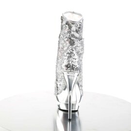 Pleaser Stiefelette BLONDIE-R-1008 Silber Multi Strass Chrom EU-35 / US-5