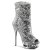Pleaser Stiefelette BLONDIE-R-1008 Silber Multi Strass Chrom EU-35 / US-5