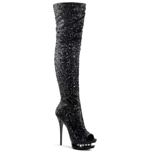 Pleaser Overknee Stiefel BLONDIE-R-3011 Schwarz EU-35 / US-5