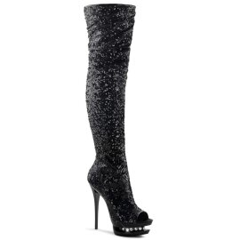 Pleaser Overknee Stiefel BLONDIE-R-3011 Schwarz EU-35 / US-5