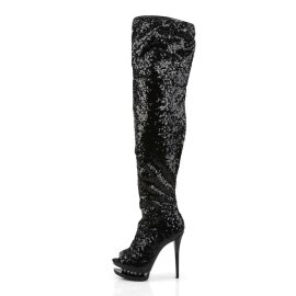 Pleaser Overknee Stiefel BLONDIE-R-3011 Schwarz EU-35 / US-5