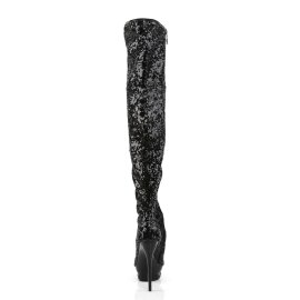 Pleaser Overknee Stiefel BLONDIE-R-3011 Schwarz EU-35 / US-5