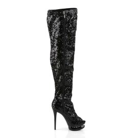 Pleaser Overknee Stiefel BLONDIE-R-3011 Schwarz EU-35 / US-5