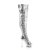 Pleaser Overknee Stiefel BLONDIE-R-3011 Silber Multi Strass Chrom EU-38 / US-8