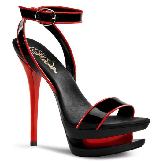 Pleaser Sandalette BLONDIE-631-2 Schwarz Rot EU-35 / US-5